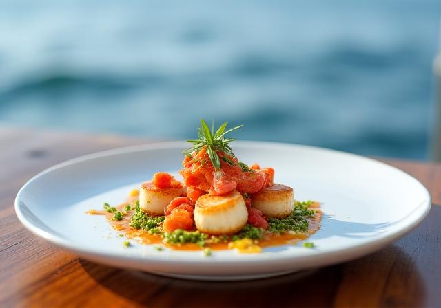 Exquisite dining prepared by a private yacht chef