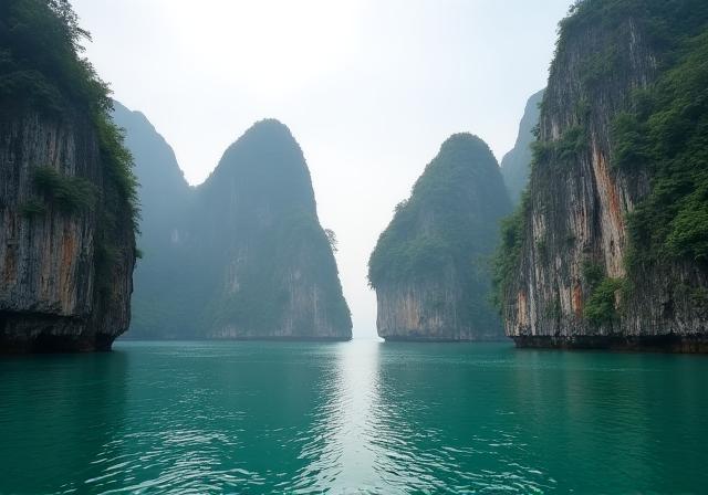 Limestone karsts in Phang Nga Bay Thailand
